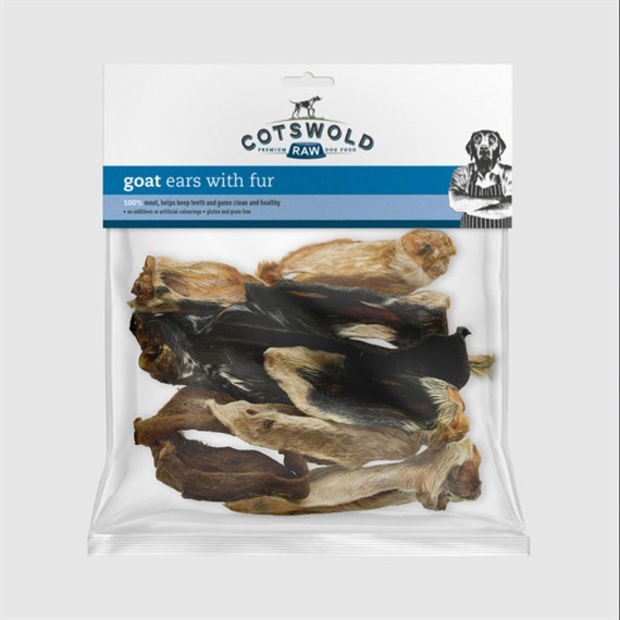 Cotswold Raw Goat Ears with Fur Dog Treats 200g (TR-GO-EARF-8)