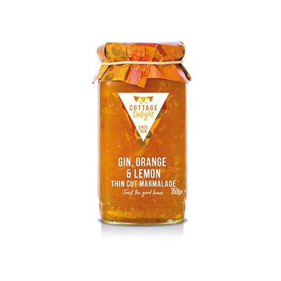Cottage Delight Gin, Orange & Lemon Thin Cut Marmalade - 350g (CD000050)