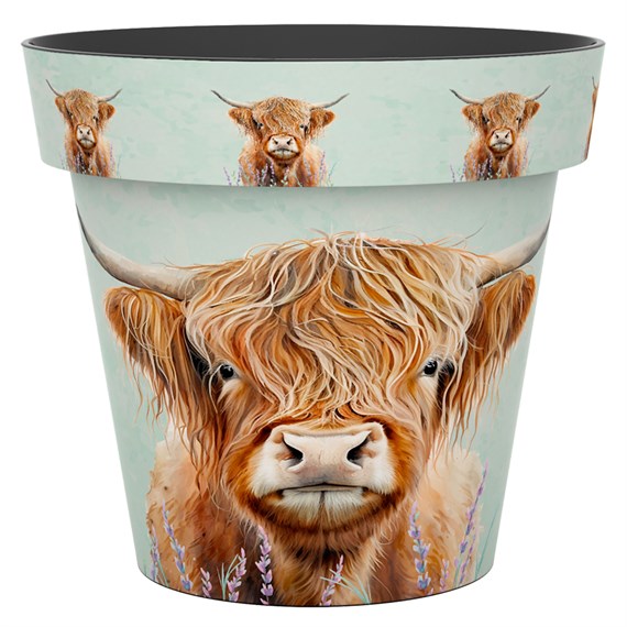 Creekwood Zest Garden Pot Highland Cow 30cm (12ZESTHC)