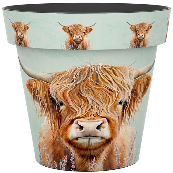Creekwood Zest Garden Pot Highland Cow 38cm (15ZESTHC)