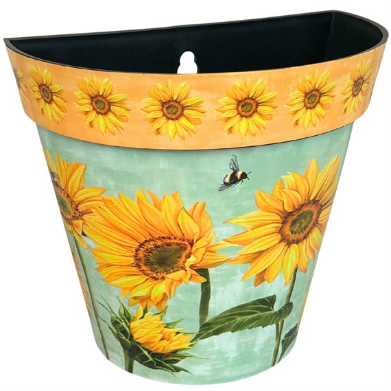 Creekwood Zest Garden Wall Pot Watercolor Sunflower 25cm (ZESTWPWS)