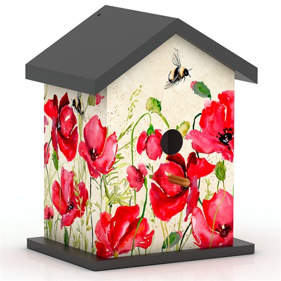 Creekwood Zest Wild Bird Birdhouse Poppies & Bees 26cm (ZESTBHPB)
