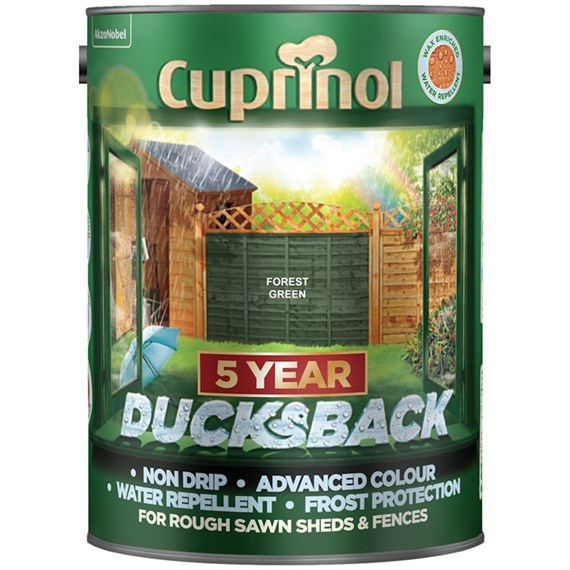 Cuprinol 5 Year Ducksback Paint - Forest Green 5L (5092438)