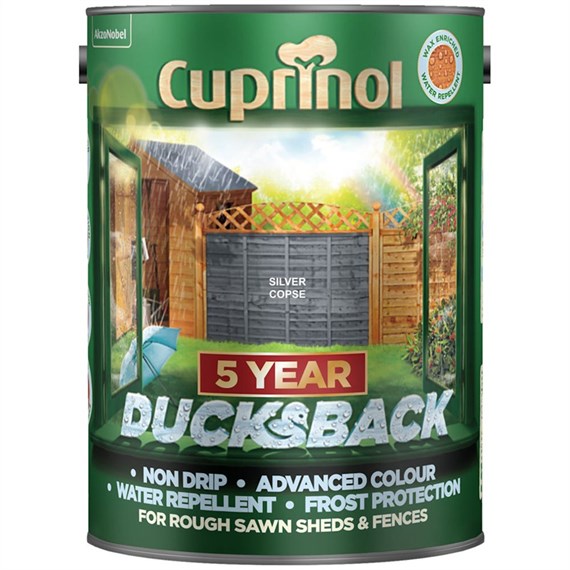 Cuprinol 5 Year Ducksback Paint - Silver Copse 5L (5095343)