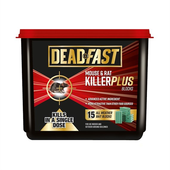 Deadfast Mouse and Rat Killer Plus Poison - Pack of 15 Blocks (20300394)