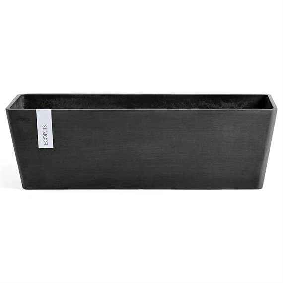 Ecopots Bruges Recycled Plastic Balcony Planter - Black 55cm (BAL55B)