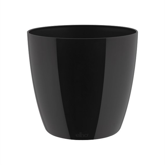 Elho Brussels Diamond Round Plant Pot - 20cm - Metallic Black (8141962120100)