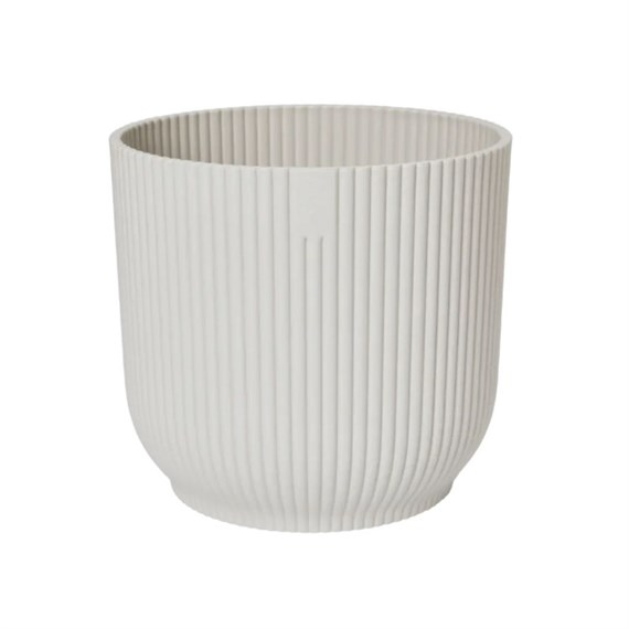 Elho Vibes Fold Round 16cm Silky White Plant Pot (2541501645100)