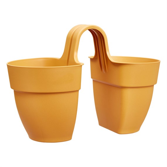 Elho Vibia Campana Flower Pot Twin 21cm Honey Yellow (3652602112500)