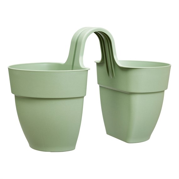 Elho Vibia Campana Flower Pot Twin 21cm Pistachio Green (3652602135900)