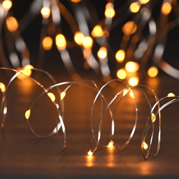 Festive 100 Battery Operated Dewdrop Christmas String Lights - Warm (P044671)
