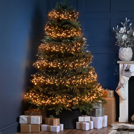Festive 1000 LED Multifunction Cluster Christmas String Lights - Antique Gold (P057496)