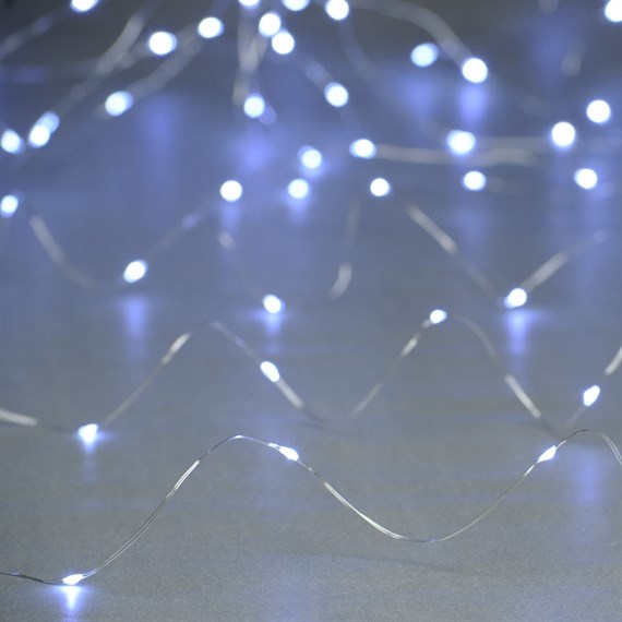 Festive 25 Battery Operated Dewdrop Christmas String Lights - White (P044664)