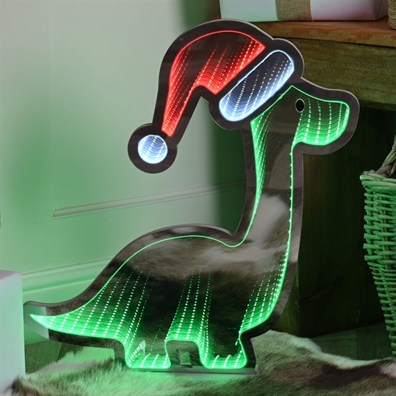 Festive 40cm Infinity Light Up Christmas Cute Dinosaur Decoration (P058149)