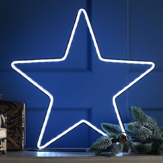 Festive 40cm Neon Flex Light Up Star Christmas Decoration (P057663)