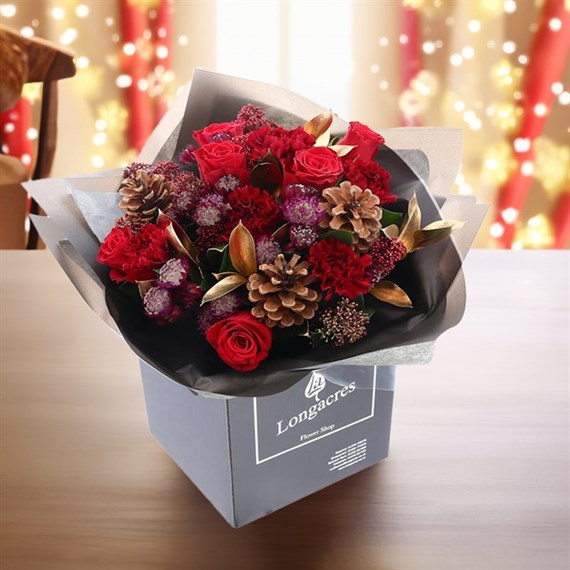 Festive Florists Choice Floral Hand Tied Bouquet - £40