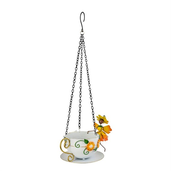 Fountasia Fairy Hanging Teacup Bird Feeder - Marigold (390112)