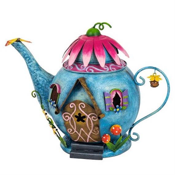 Fountasia Ornament - Fairy Blue Teapot House (95100)