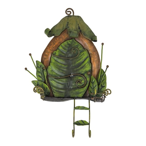 Fountasia Ornament - Fairy Door Leaf with Ladder (95119)