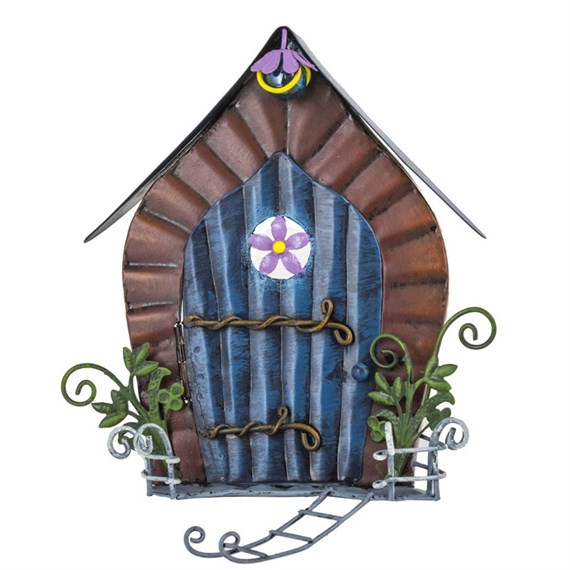 Fountasia Ornament - Fairy Door Round Flower Window with Ladder (95122)