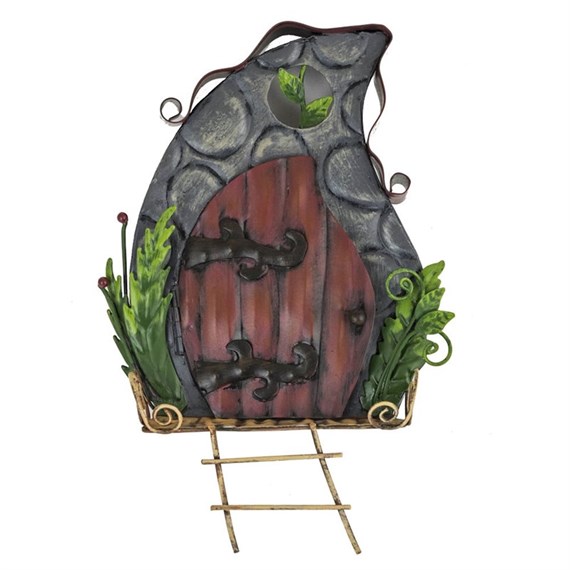 Fountasia Ornament - Fairy Door Wall Ferns with Ladder (95120)