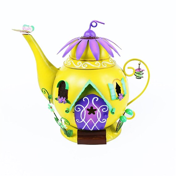 Fountasia Ornament - Fairy Yellow Teapot House (390210)