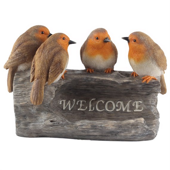 Garden Creations 29cm Welcome Robins Resin Garden Ornament (VM3192400)