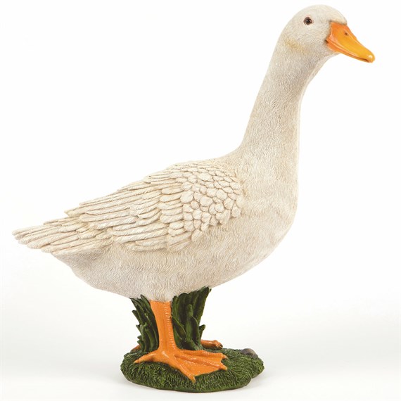 Garden Creations 35cm White Duck Resin Garden Ornament (VM2696600)