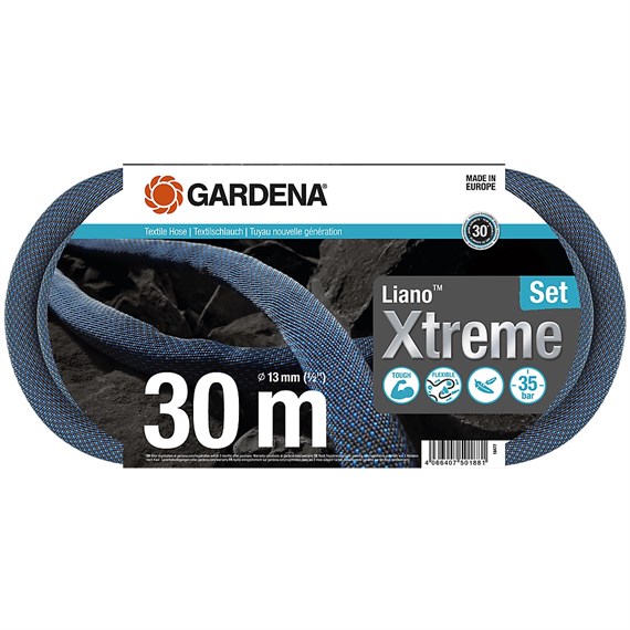 Gardena 30m Liano Xtreme Textile Hose Set (18477-20)