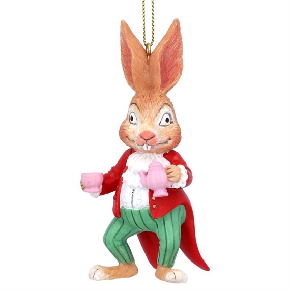 Gisela Graham Christmas Alice In Wonderland Mad March Hare Hanging Christmas Tree Decoration (14928)
