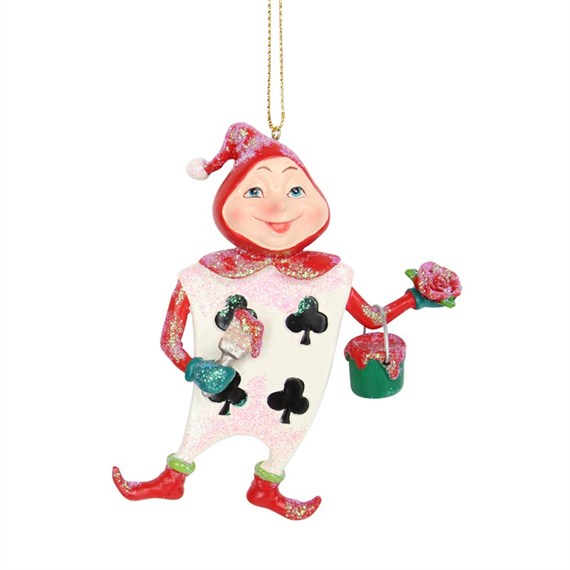 Gisela Graham Christmas Alice in Wonderland Playing Card Men Clubs Hanging Christmas Tree Decoration (12548)
