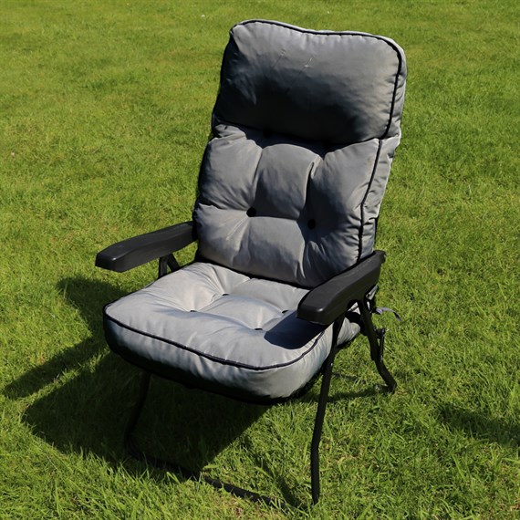 Glendale Dark Grey Deluxe Outdoor Garden Recliner Chair (LONG03)