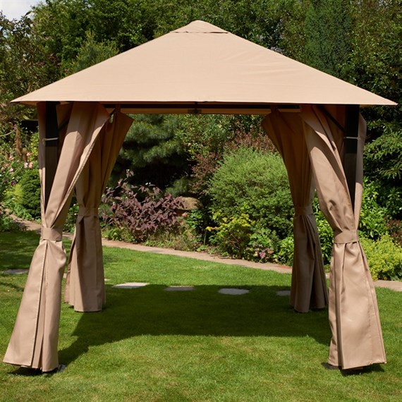 Glendale Venice Heavy Duty Rectangle Gazebo 3m x 4m Mocha (GL1152)