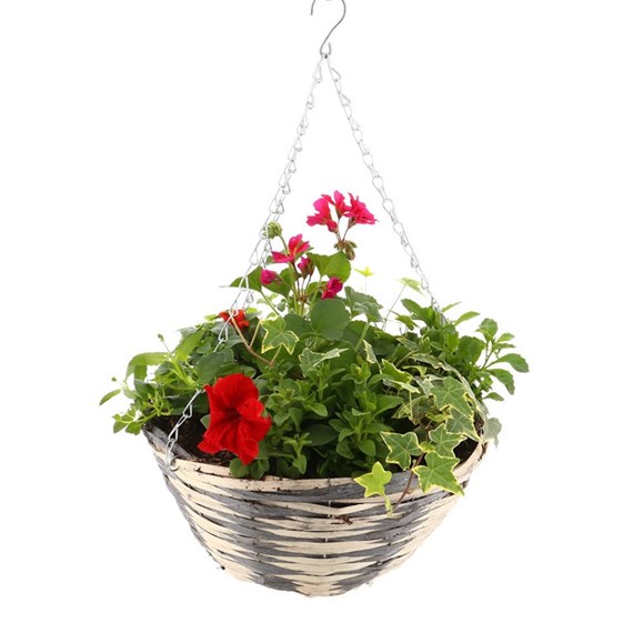 Hanging Seasonal Bedding Designer Wicker Basket 14 Inches - Summer