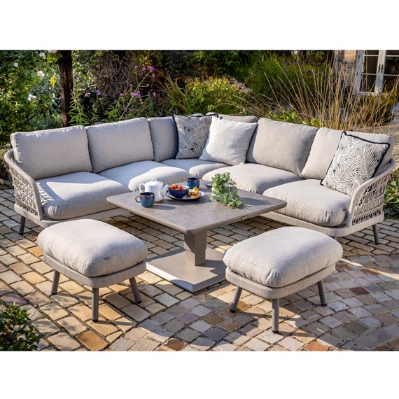 Hartman Aries Square Casual Dining Outdoor Garden Furniture Set with Adjustable table