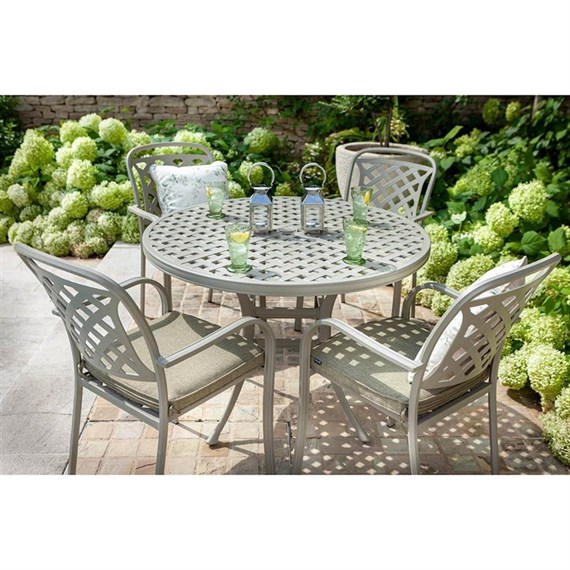Hartman Berkeley 4 Seat Round Outdoor Garden Furniture Set with Parasol