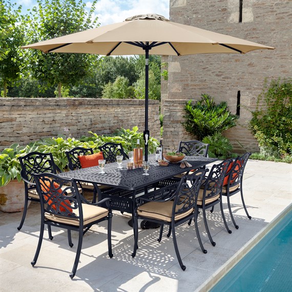 Hartman Capri Amber & Bronze 8 Seat Rectangular Dining Outdoor Garden Furniture Set