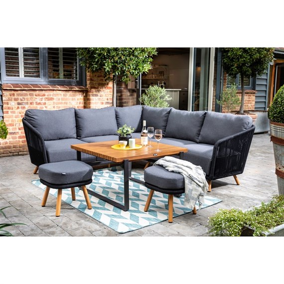 Hartman Eden Square Casual Corner Outdoor Garden Furniture Set in Raven