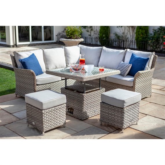 Hartman Heritage Beech Square Casual Set Outdoor Garden Furniture Dining Set With Adjustable Table