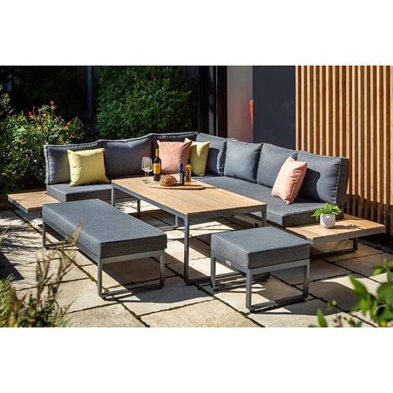 Hartman Singapore Rectangular Corner Platform Outdoor Garden Furniture Lounge Set