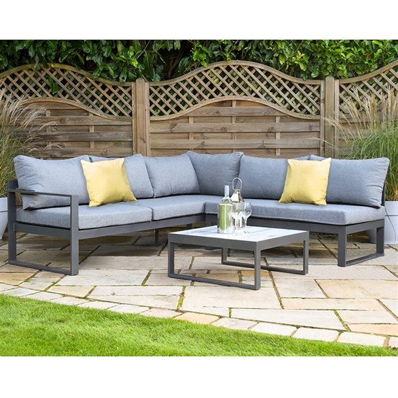 Hartman Vienna Square Corner Outdoor Garden Lounge Set with Integrated Lounger