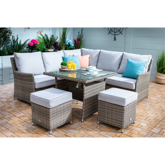 Hartman Westbury Square Casual Outdoor Garden Furniture Dining Set in Beech