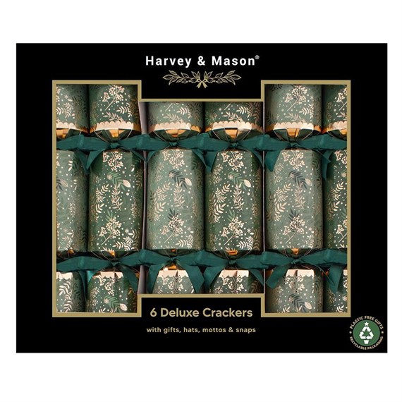 Harvey & Mason Deluxe Green Foliage Christmas Cracker - Pack of 6 (XM7009)