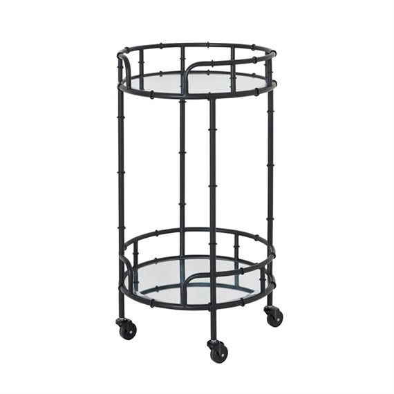 Hill Interiors Black Round Drinks Trolley (22482) - Direct Dispatch
