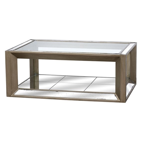 Hill Interiors Large Augustus Mirrored Coffee Table (19171) - Direct Dispatch