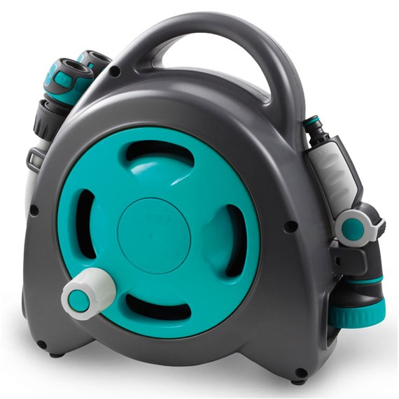 Hozelock Aquabag Maxi Blue Hose Reel With Fittings And Watering Lance (100-010-453)