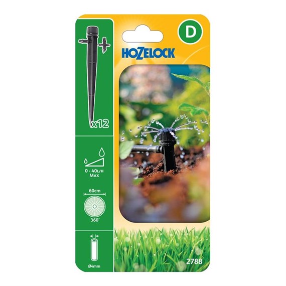 Hozelock End of Line Adjustable Irrigation Spike Sprinkler (12 pack) (2788 0012)