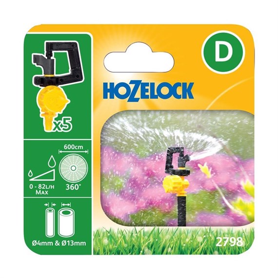 Hozelock Irrigation 360° Adjustable Sprinkler (5 pack) (2798 0005)