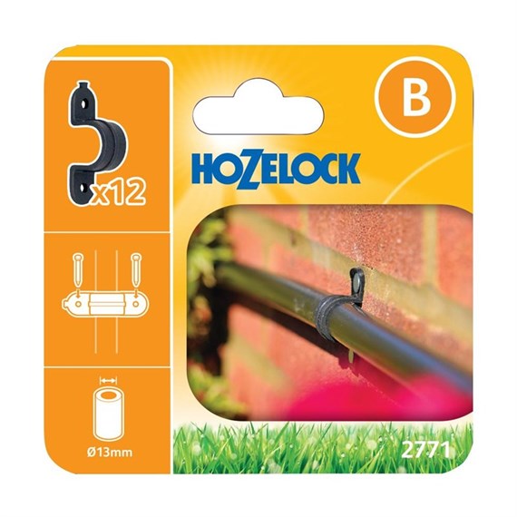 Hozelock Irrigation Saddle Clamps 13mm (12 pack) (2771 0012)