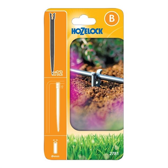 Hozelock Irrigation Supply Tube Stake 4mm (12 pack) (2781 0012)